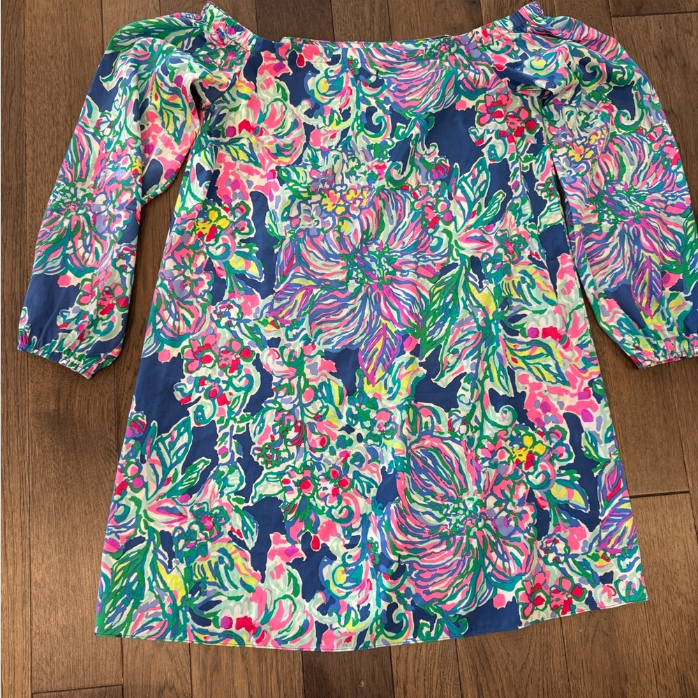 Lilly Pulitzer Adira Stretch Silk Dress in the Indigo Exotic Escapade